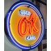 Original OK Used Cars Porcelain Button Sign with Neon 60 IN Diameter